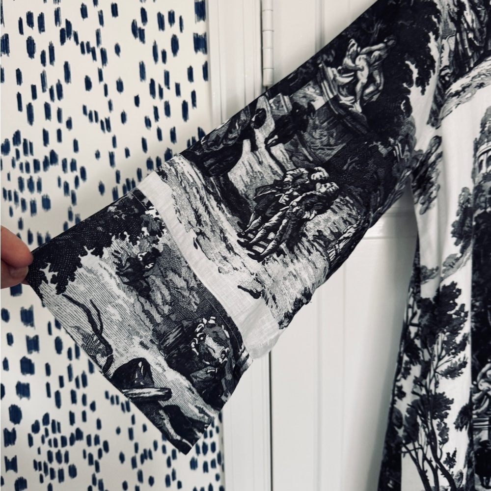 COS Black and White Scenic Print Midi Dress - Picture 3 of 7